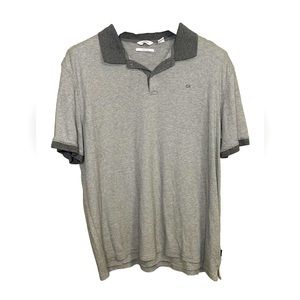 Mint CALVIN KLEIN CK Men’s Liquid Touch Soft Polo Shirt Casual Striped XL Gray